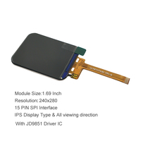Modul Lcd IPS Layar 240 Inci dengan Sudut Bulat, Layar Lcd IPS Resolusi 280X1.7 Persegi