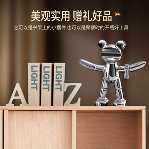 Figura de oso de metal, abridor de botellas, aleación de zinc, decoración multifunción para el hogar - Product Image 4