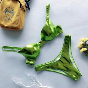 Traje de Baño Bikini de Dos Piezas para Mujer, Sexy, de Alta Calidad, Sin Costuras, de Secado Rápido, con Push-Up, Tirante en V, de un Solo Hombro, para Playa y Piscina - Product Image 3