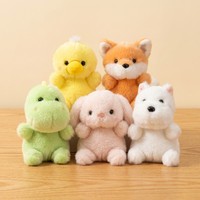 En gros, Porte-clés pendentif en peluche mignon (dinosaure, lapin, renard, chiot), Mascotte personnalisable OEM, Jouet en peluche doux pour cadeau