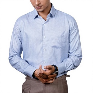 Camisa de satén para hombre con logotipo personalizado al por mayor, manga larga, corte regular, informal, de negocios, formal, con botones y cuello con bolsillo. - Product Image 1