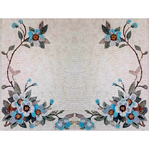 Su misura popolare parete artistico stupefacente e senza tempo pezzo di marmo naturale con <span class=keywords><strong>mosaico</strong></span> di fiori esagonale Thassos Daisy di vetro - Product Image 5