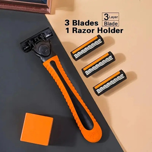 Manual Razor 3 Layer Blade Stainless Steel For Men Face Shaving - Product Image 1