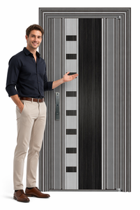 Porte coulissante en aluminium avec verre trempé, antivol, étanche, insonorisée, moderne, pour entrée d'appartement ou salon extérieur - Product Image 3