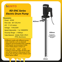 Pompe Électrique pour Fût PVDF PTFE Industrielle Solvants 220V, Pompe de Transfert Chimique pour Acides et Produits Chimiques