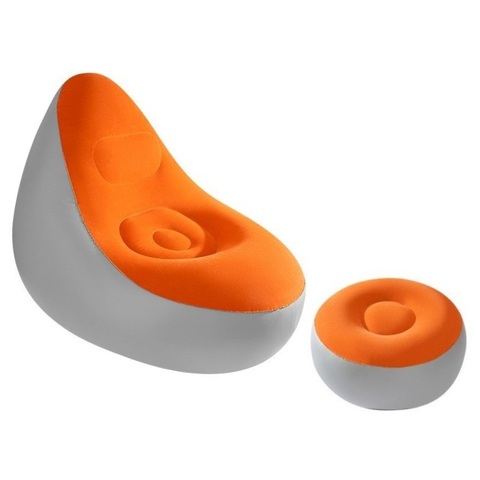 High Quality Modern Portable Flocking Waterproof Inflatable Air Sofa Convertible and Foldable With Cooling Feature and Footrest