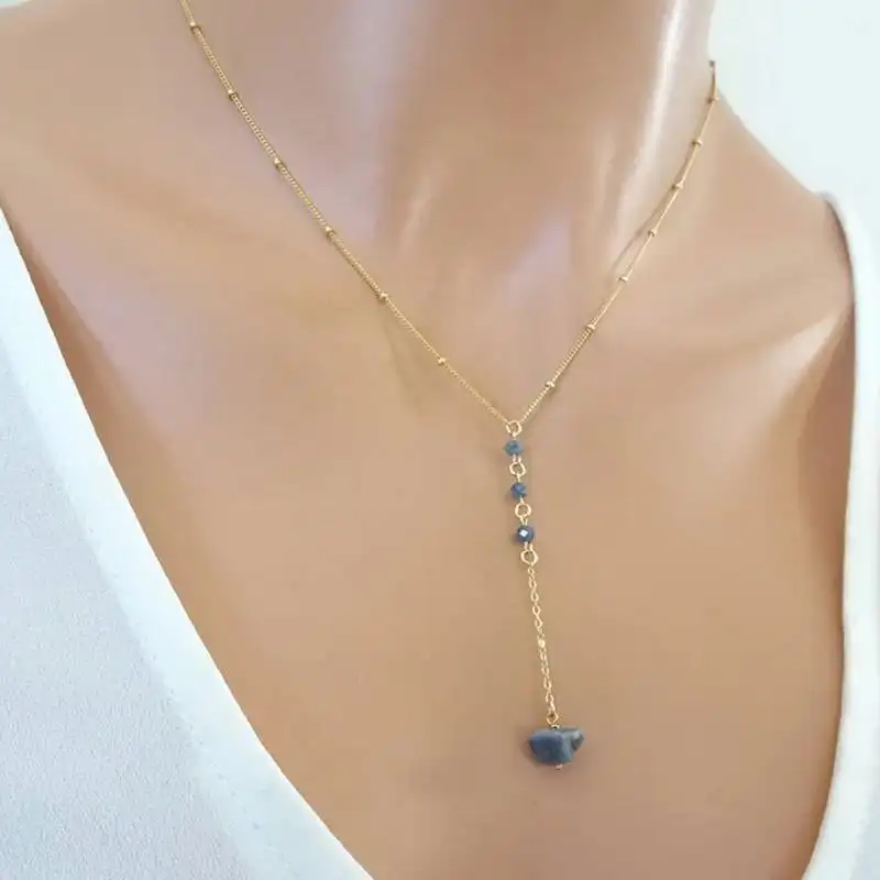 Personalized Custom Rough Birthstone Charm Women Gemstone Jewelry Natural Raw Gemstone Pendant Necklace Gift