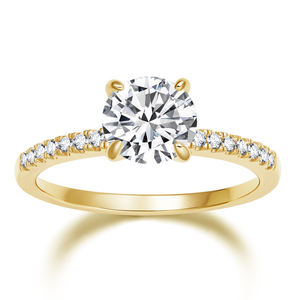 来样定做时尚饰品925纯银圆形/椭圆形/梨形切割立方氧化锆结婚戒指承诺女伴订婚戒指 - Product Image 5