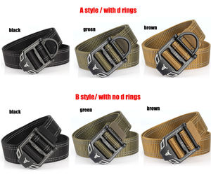 ファッションジーンズベルト男性機器用戦術デザイナーベルト耐久合金バックル厚いキャンバスオーバーオールズボンベルト - Product Image 5