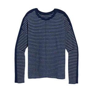 Vente en gros de pull en tricot personnalisé pour femmes motif rayé 100% coton col rond tricot décontracté de haute qualité pull surdimensionné OEM/ODM - Product Image 5