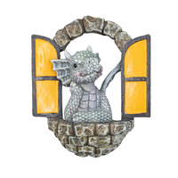 Nordique jardin décor nouvelle fenêtre Dragon lecture Statue résine artisanat porte ouverture Dragon Statue