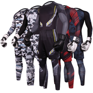 Impression personnalisée No Gi Ensemble de trois pièces Leggings de sport épais pour hommes Short en maille avec compression Ensemble de protection contre les éruptions cutanées sur mesure - Product Image 4