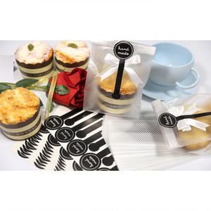 סיטונאי polka שחור שקיות אריזה סרט מדבקות stopp שקיות פלסטיק שקיות עוגיות אפוי מוצרי מזון - Product Image 5