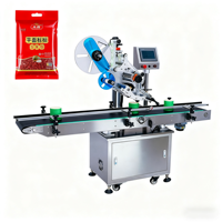 Machine d'étiquetage automatique de surface plane pour bouteilles carrées, sachets, emballages en verre - Haute efficacité, écran tactile