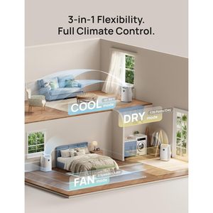 Climatiseur portable Dreo 12000 Btu, unité de refroidissement intelligente, 45 décibels, silencieux, 235 pieds cubes, pour chambre à coucher, blanc - Product Image 4