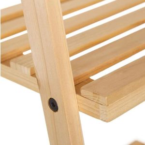 Étagère de rangement en forme d'échelle à 3 niveaux en bois de sapin naturel 42x34x91 cm, unité d'étagère gain de place - Product Image 4