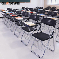 GUANGWEI Meubles d'école en gros, table et chaise pliantes modernes pour salle de classe, chaise de conférence universitaire avec tablette d'écriture