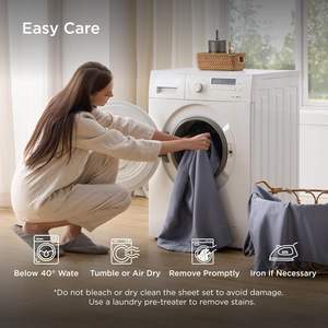 Juego <span class=keywords><strong>de</strong></span> Sábanas Refrigerantes Tamaño Queen, Rayón Derivado del Bambú, Transpirable, Suave, Bolsillo Profundo, Se Ajusta a Colchones <span class=keywords><strong>de</strong></span> hasta <span class=keywords><strong>16</strong></span> Pulgadas, Gris Oscuro - Product Image 6