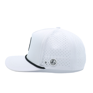 Custom 5 Panel Golf Hats With Laser Cut Holes High Quality Unisex Casual Wear Golf Hat With Rubber Logo Outdoors For Sports - Product Image 3