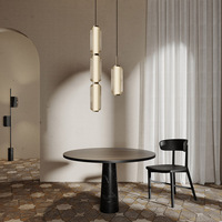 Lampe suspendue de designer danois pour restaurant, chambre à coucher, tête de lit, ligne longue, mur d'arrière-plan artistique, verre tactile haut de gamme, lumière décorative