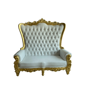 Venta al por mayor sillas de Trono Blanco respaldo alto <span class=keywords><strong>alquiler</strong></span> de eventos Silla de novia y novio sillas de <span class=keywords><strong>boda</strong></span> asiento de amor banquete fiesta - Product Image 3