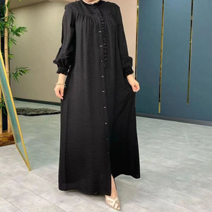 ชุดอาบายะห์แบบหลวมๆ ล่าสุด ขายส่ง เสื้อคลุมมุสลิม ชุดเดรสอาบายะห์สำหรับผู้หญิง เสื้อคลุมมุสลิมแบบมัลเล็ต คาร์ดิแกนแบบจับจีบ สำหรับวันอีดอัลฟิตร - Product Image 5
