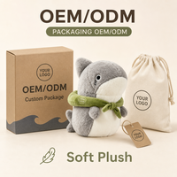 Boneka Hiu Plushie Custom Langsung dari Pabrik, Berdasarkan Desain OEM ODM, Boneka Karakter Isi Dakron untuk Merek IP Asli