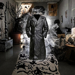 Vintage Halloween Costume tedesco classico in <span class=keywords><strong>pelle</strong></span> <span class=keywords><strong>nera</strong></span> <span class=keywords><strong>Trench</strong></span> Steampunk gotico cappotto lungo - Product Image 2