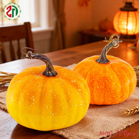 Décoration de fête d'Halloween de luxe pour la récolte, en gros, imperméable, à paillettes dorées dégradées, rayée, citrouille, pour la cour extérieure