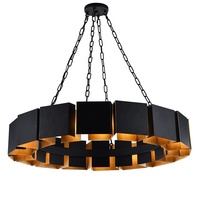 Lustre de restaurant américain vintage industriel rustique antique or noir moderne décoration de lustre anneau rond pendentifs