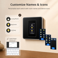 Zemismart Écran d'affichage Tuya Zigbee Interrupteur intelligent 3 gangs Personnalisable (nom et icône) avec moniteur d'énergie Taille US EU Compatible Alexa Google Apple Home via Hub