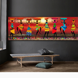 Living Room Home Decor Tribale Danza Immagine donna africana arte della tela di canapa della pittura di stampa - Product Image 4