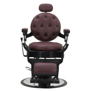 Fauteuil de salon/école pliable en aluminium noir de haute qualité avec dossier en cuir PU marron, pompe hydraulique robuste et couleur personnalisable - Product Image 2