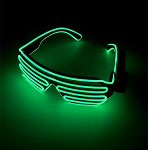 Niedrigen MOQ Heiße Verkäufe El Draht Neue Design Glow In <span class=keywords><strong>The</strong></span> Dark Neon El Draht Led Light Up Shutter Brille - Product Image 3