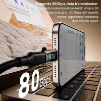 Adaptateur USB4 USB-C avec affichage numérique PD240W 80 Gbit/s 8K 60 Hz, connecteur mâle-femelle, convertisseur de transfert de données pour téléphone portable et ordinateur portable