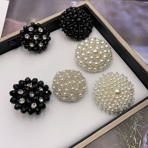 Flor de lujo de moda joya botones de resina ecológica con cuentas decorativas ropa botones forma ovalada - Product Image 1