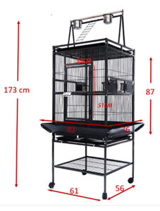 Venta al por mayor de lujo grande de acero negro metal hierro aviario Pinzón guacamayo canario periquito cacatúa <span class=keywords><strong>mascota</strong></span> loro soporte jaula de pájaro grande para la venta - Product Image 4