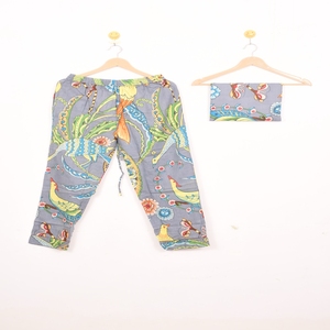 Conjunto de Pijama con Estampado Floral de Pájaros - Ropa de Dormir de Algodón Artesanal, Ropa de Dormir y de Estar por Casa de Verano Estilo Bohemio para Mujer, Regalo - Product Image 2