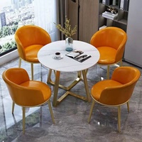 Ensemble de table et de chaises de salle à manger Zxm, table de réunion de bureau et chaises, vente en gros, ensemble de table de salle à manger ronde, 4 chaises