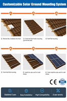 Eloxiertes Aluminium-Solarpanel-Dachmontagesystem für Ziegeldächer, Schrägdächer und Asphaltschindeldächer mit Abdichtungskit