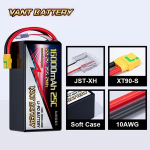 Lipo 배터리 16000mAh 22.2V 25C 6S Lipo 배터리 팩 XT90 플러그 멀티 로터 DJI 타로 550 680 쿼드 HEX DJI S800 S1000