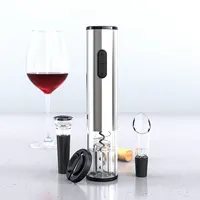 Pembuka Botol Anggur Elektrik 4-In-1, Pengisian Daya USB Stainless Steel Tanpa Kabel, SET Pembuka Botol Anggur Listrik dengan Aerator