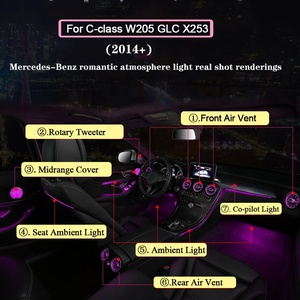 Améliorations intérieures, 64 couleurs, haut-parleur rotatif pour grille d'aération, lumière ambiante pour <span class=keywords><strong>Mercedes</strong></span>-Benz Classe C W205 GLC X253 C43 C63 C260 - Product Image 2