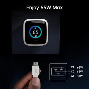 <span class=keywords><strong>Chargeur</strong></span> Super Rapide GaN 65W Multi-Ports USB-C PD QC3.0 PPS pour iPhone, <span class=keywords><strong>Mac</strong></span>, <span class=keywords><strong>Samsung</strong></span>, Prise US, Fournisseur d'Usine, Vente en Gros <span class=keywords><strong>avec</strong></span> Affichage - Product Image 2