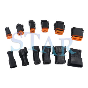 IATF16949 2/3/4/6/8/12Pin Deutsch DT E005ชุดเชื่อมต่อรถยนต์กันน้ำสีดำพร้อมฝาครอบ DT04-6P-E005 DT06-<span class=keywords><strong>6S</strong></span>-E005 - Product Image 1