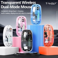 X11 Mouse tanpa kabel 2.4G BT5.2, Mouse bisnis kantor komputer penutup magnetik transparan dapat diisi ulang Mode ganda