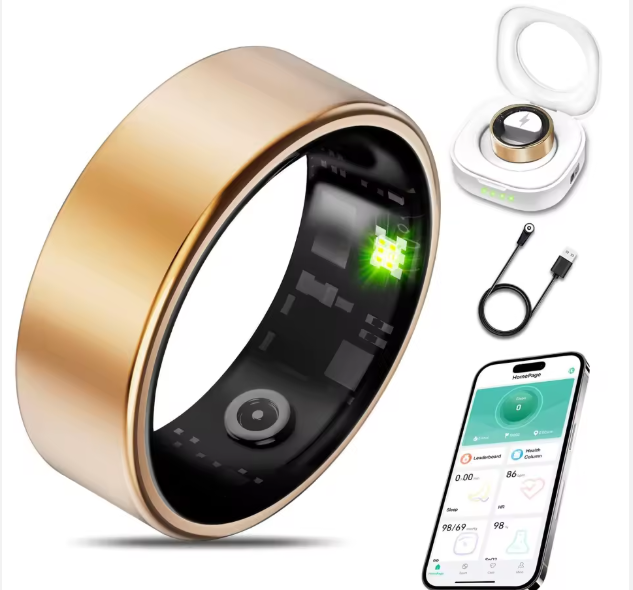 Smart Ring for Men and Women, Heart Rate and Blood Oxygen Monitoring, Sleep Monitoring, Compatible with Android and IOS