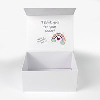 Boîte cadeau blanche à fermeture magnétique personnalisée en usine, impression intégrale de l'intérieur, boîte en papier pour emballage de bijoux