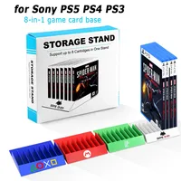 Support de rangement 8-en-1 pour cartes de jeu PS5 PS4, boîte de rangement pour disques CD, présentoir personnalisé, accessoires pour cartes de jeu