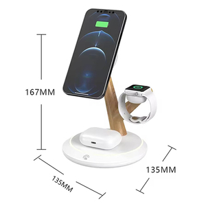 Tree Design Station de charge sans fil rapide 3-en-1 15W support de chargeur magnétique multiple pour iPhone Samsung Apple Watch AirPods - Product Image 2